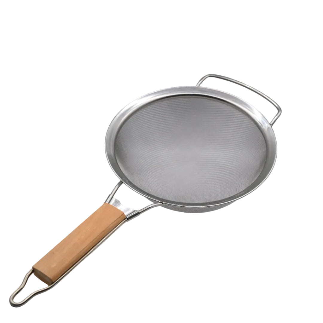 Fryer Strainer Wood Handle 18 cm Easy Use Durable Design