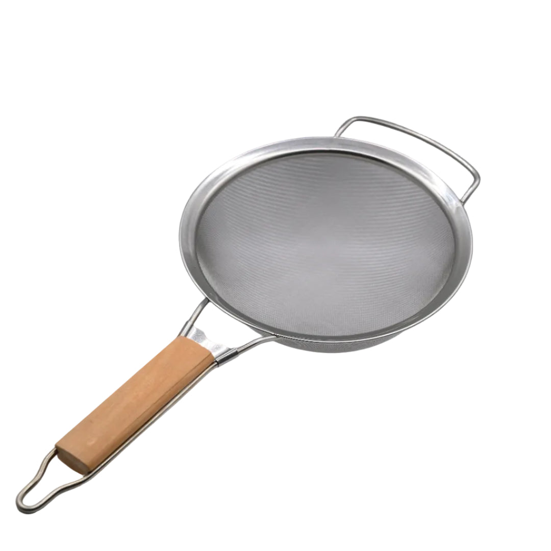 Fryer Strainer Wood Handle 28 cm Easy Use Durable Design