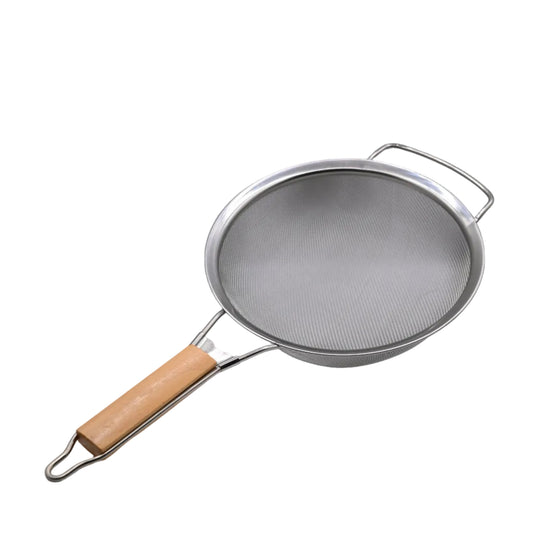 Fryer Strainer Wood Handle 25 cm Easy Use Durable Design