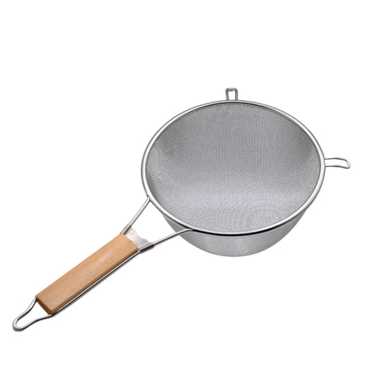 Fryer Strainer Wood Handle 20 cm Easy Use Durable Design