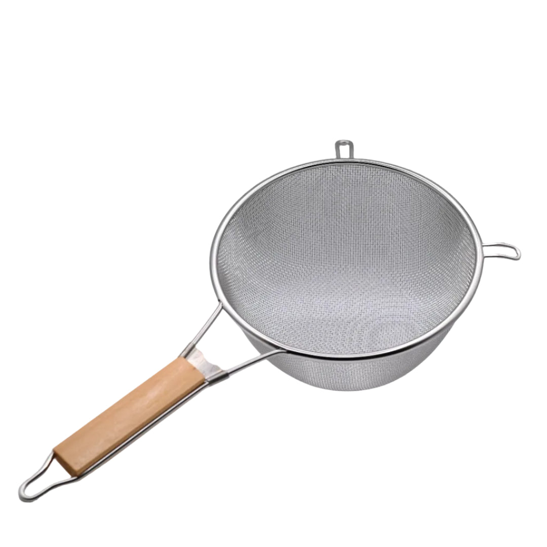 Fryer Strainer Wood Handle 22 cm Easy Use Durable Design