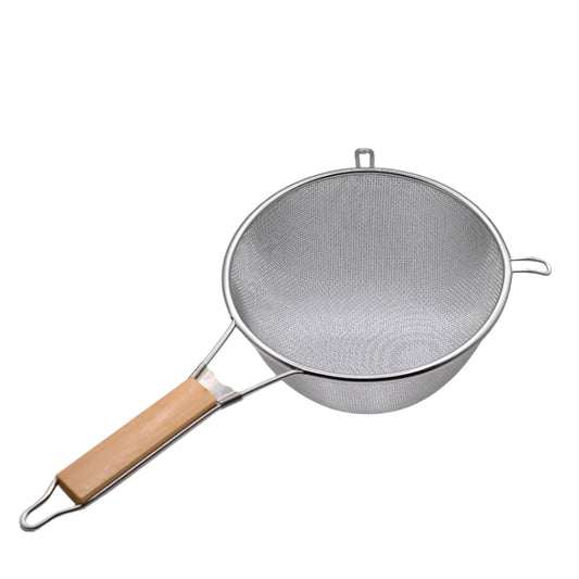Fryer Strainer Wood Handle 22 cm Easy Use Durable Design