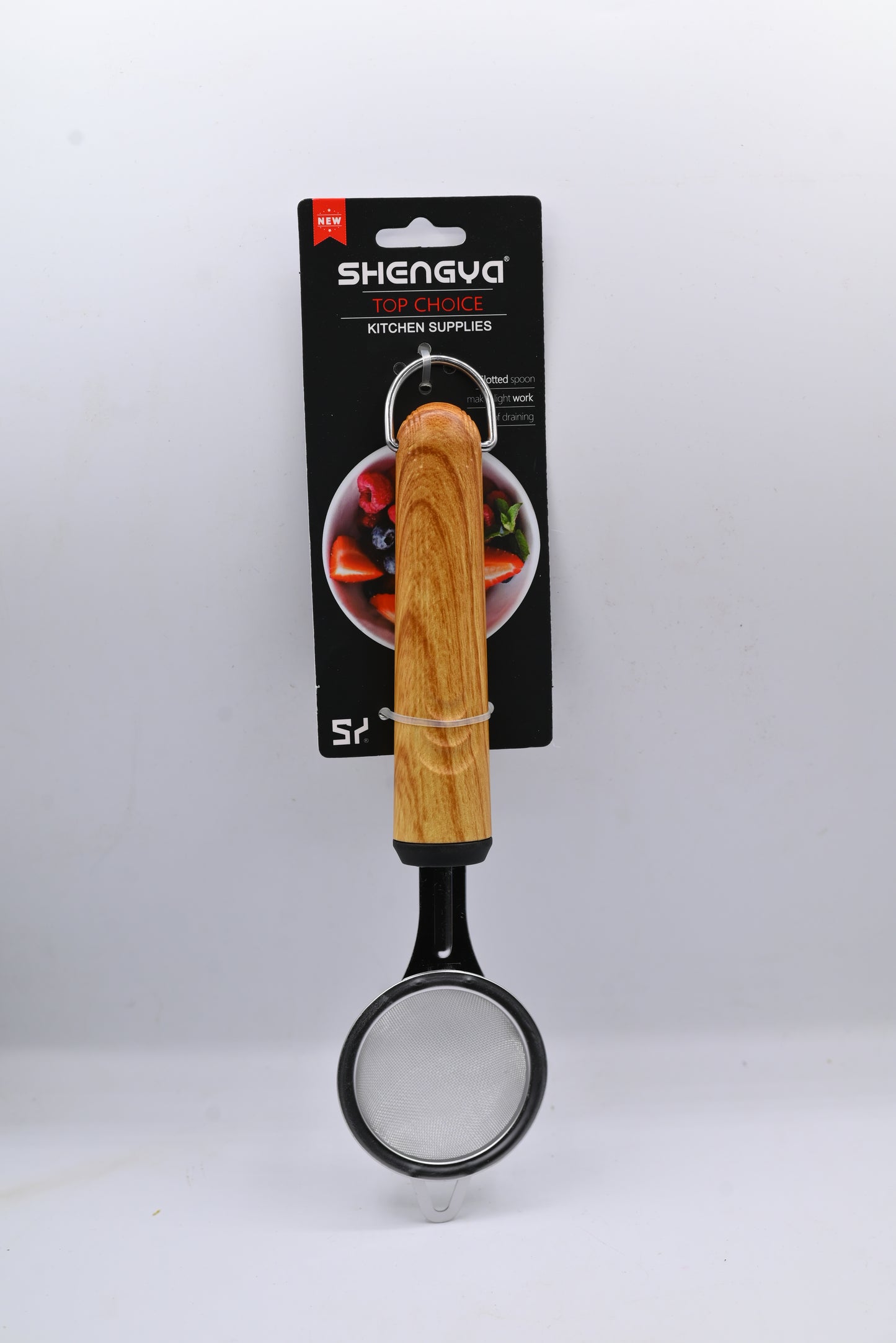 Shengya Stainless Steel Tea Strainer with Wooden Handle K1121T