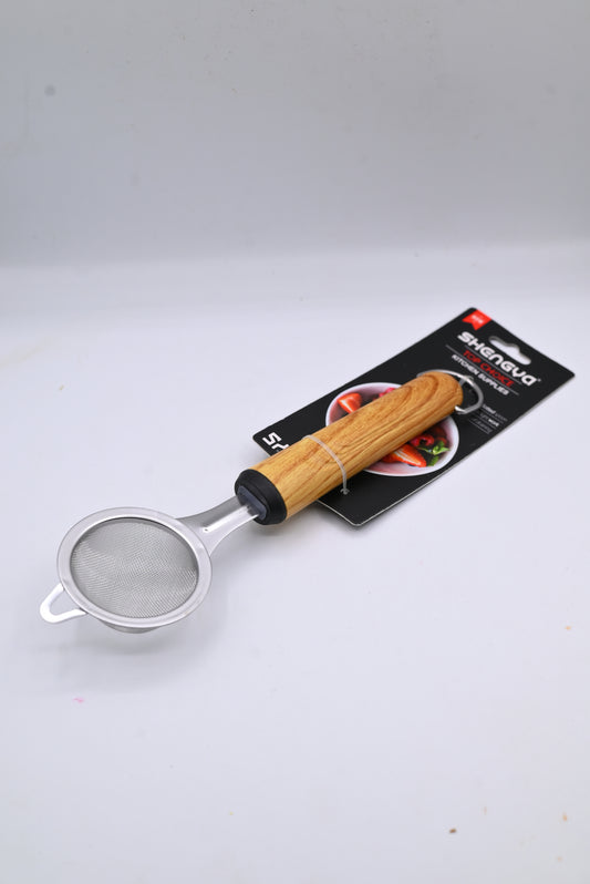 Shengya Stainless Steel Tea Strainer with Wooden Handle K1121T
