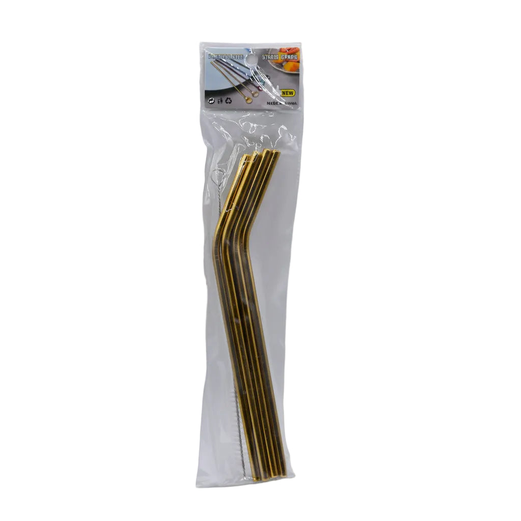 Straw Steel Golden 7 Pieces