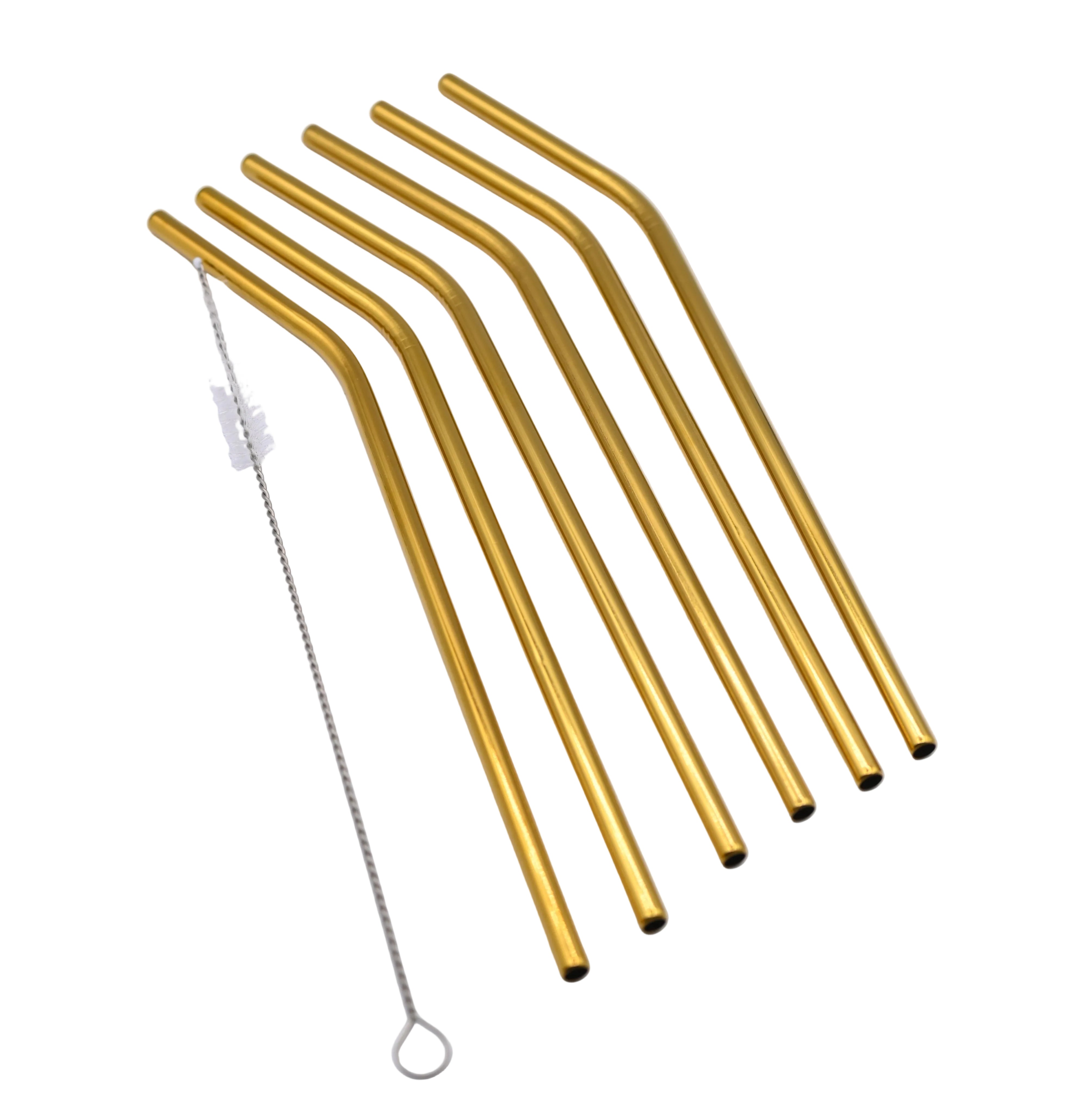 Straw Steel Golden 7 Pieces