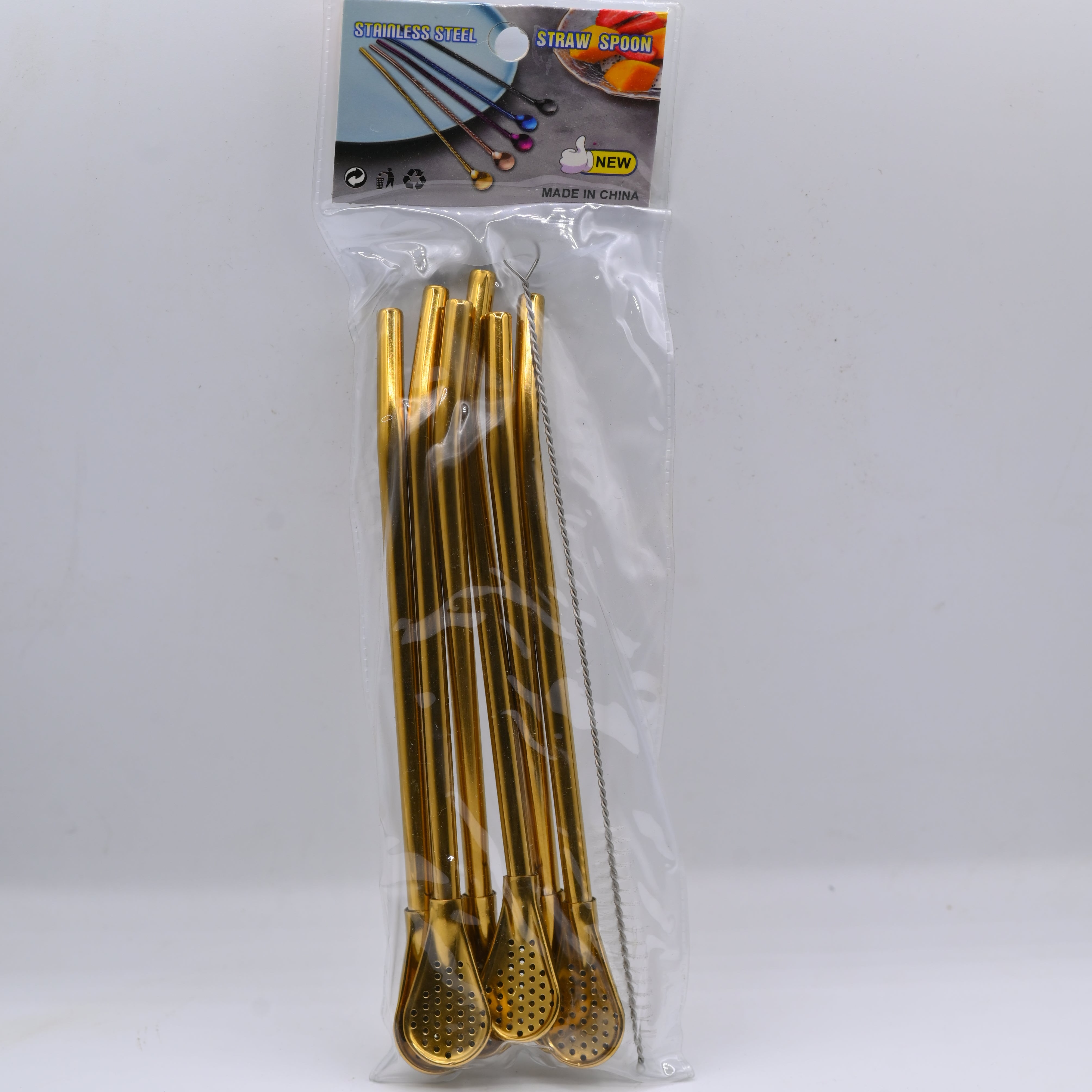 Straw Filter Spoon Golden Sh0241C