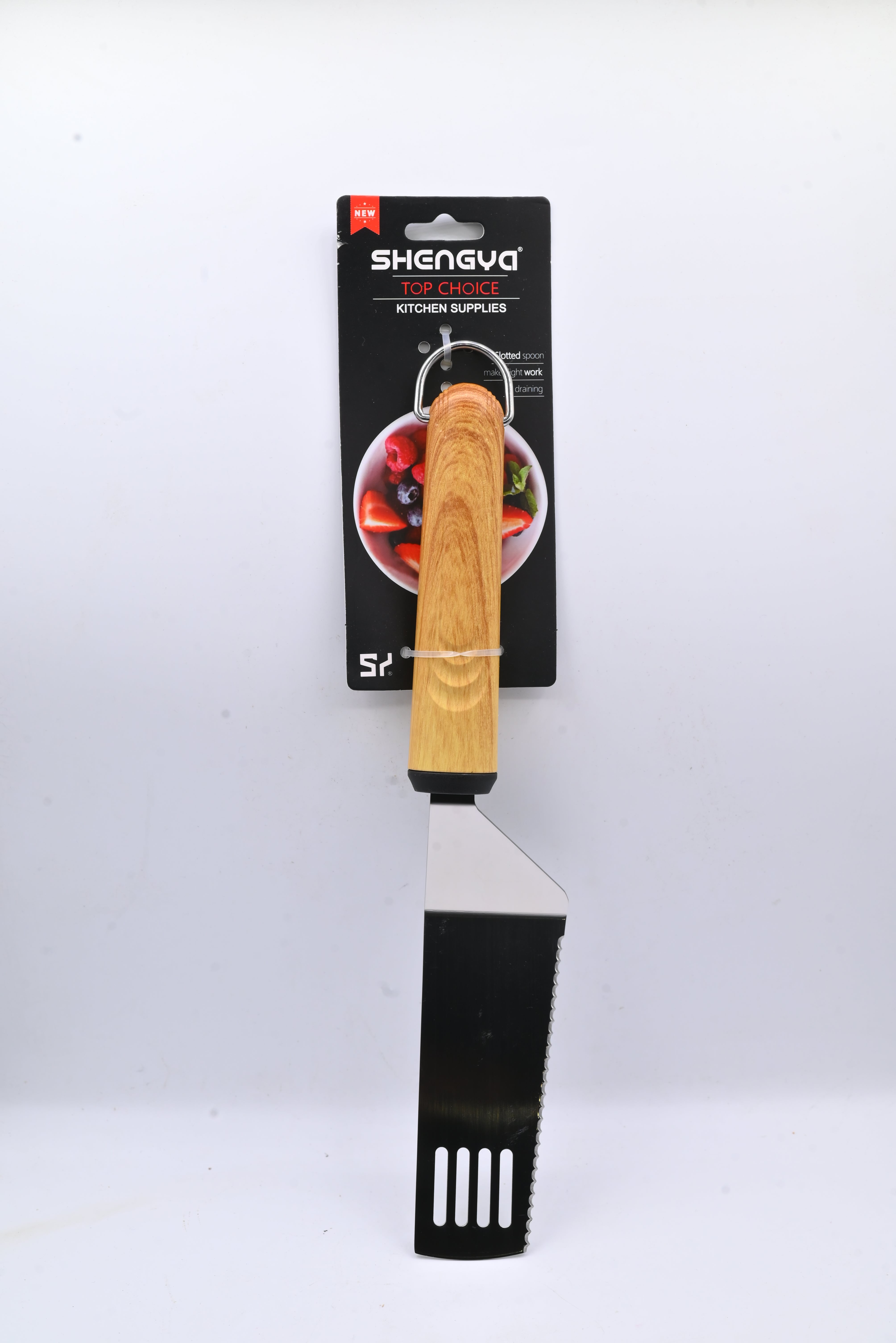 Shengya Stainless Steel Pizza Spatula with Wood Handle K0917T