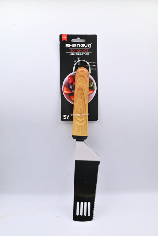 Shengya Stainless Steel Pizza Spatula with Wood Handle K0917T