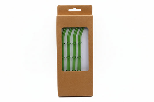 Glass Straws Bamboo Design 5P