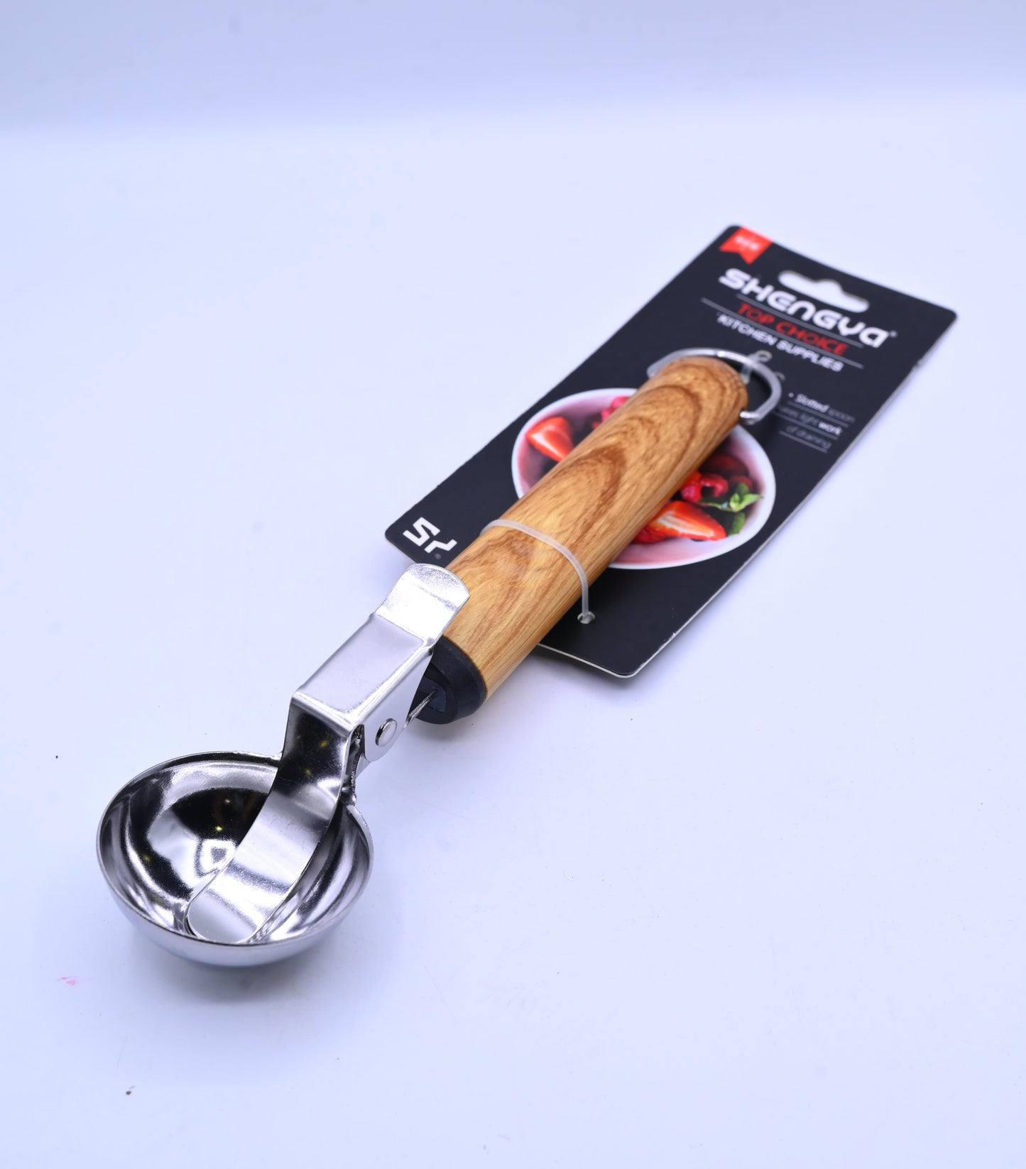 Shengya Stainless Steel Ice Cream Scoop with Wood Handle K0898T
