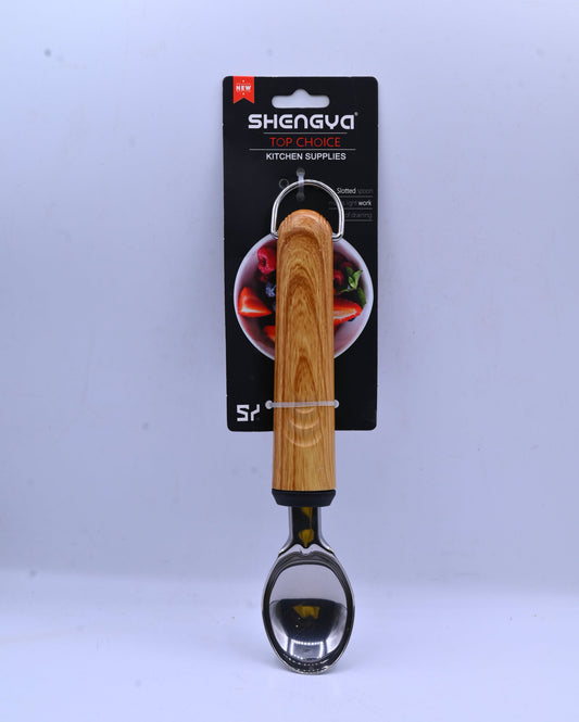 Shengya Stainless Steel Ice Cream Scoop with Wood Handle K0900T