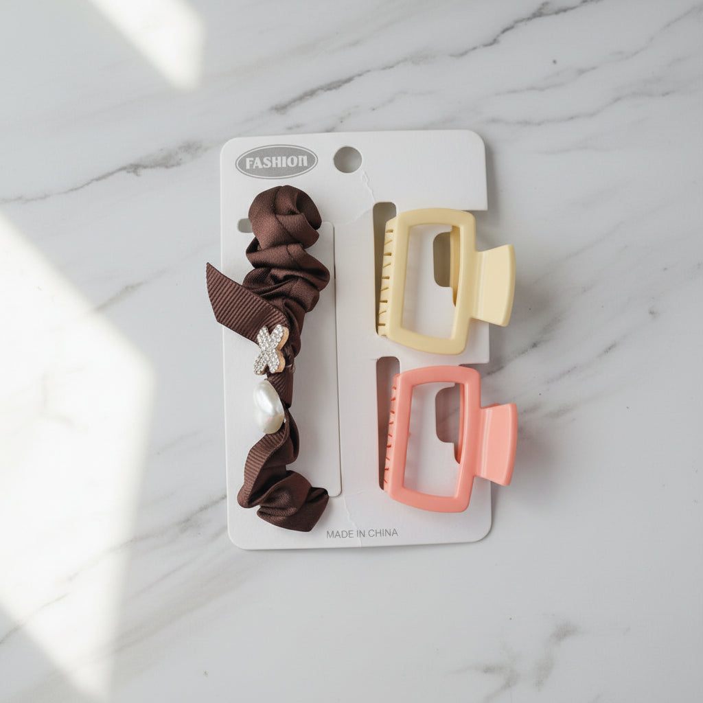 Two in One Square Catcher and Hair Band Pack of 3
