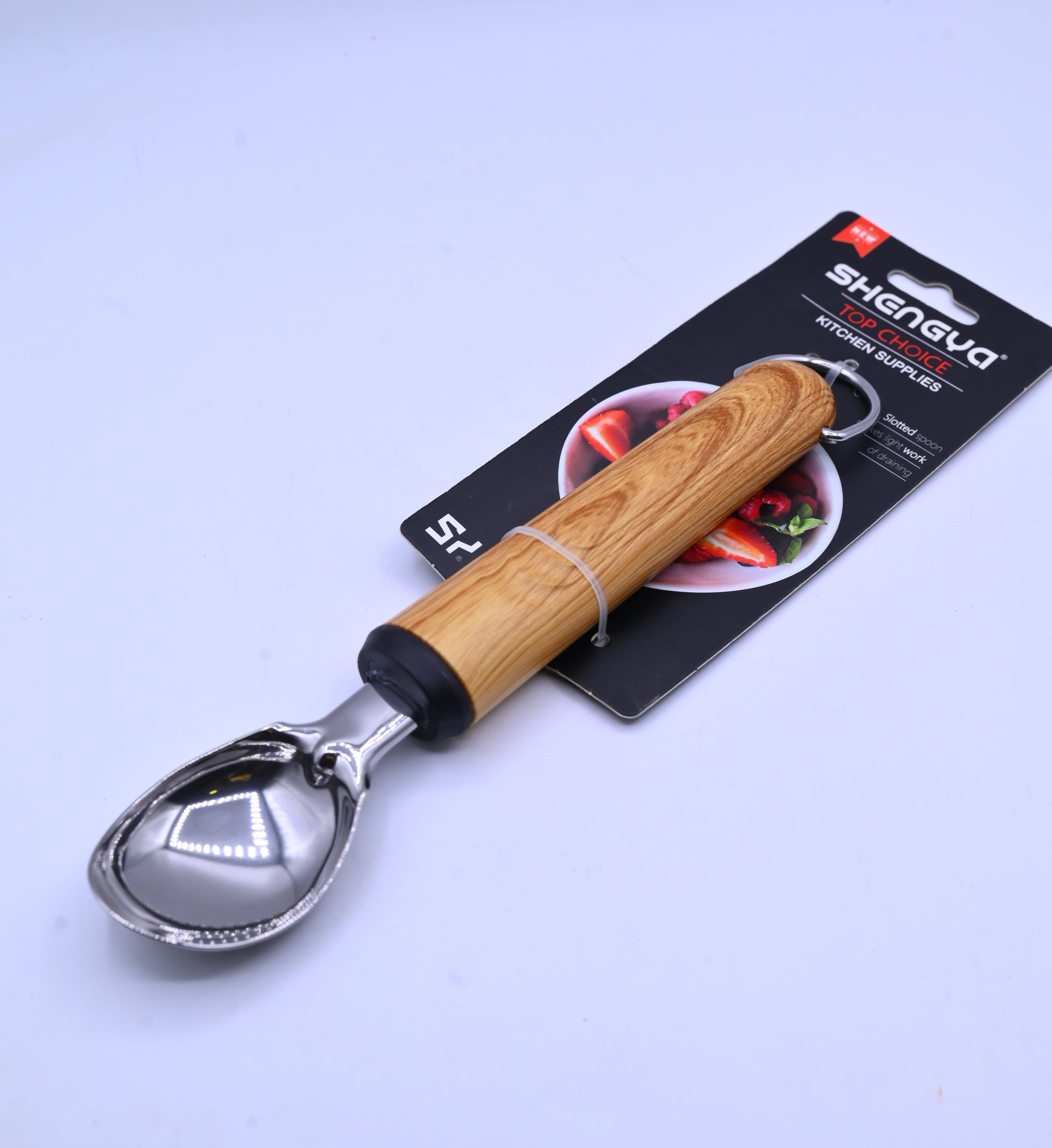 Shengya Stainless Steel Ice Cream Scoop with Wood Handle K0900T