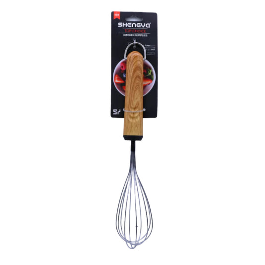 Shengya Stainless Steel Egg Beater with Wood Handle K0926T