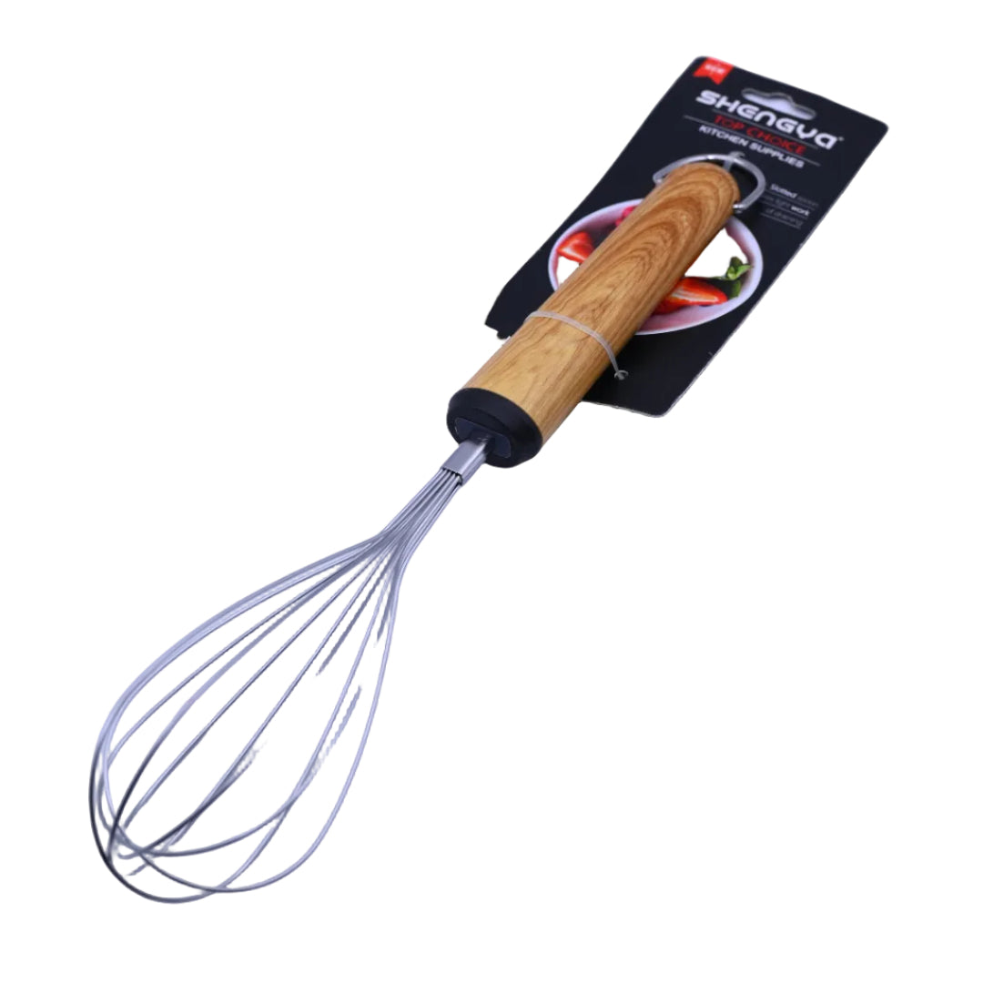 Shengya Stainless Steel Egg Beater with Wood Handle K0926T