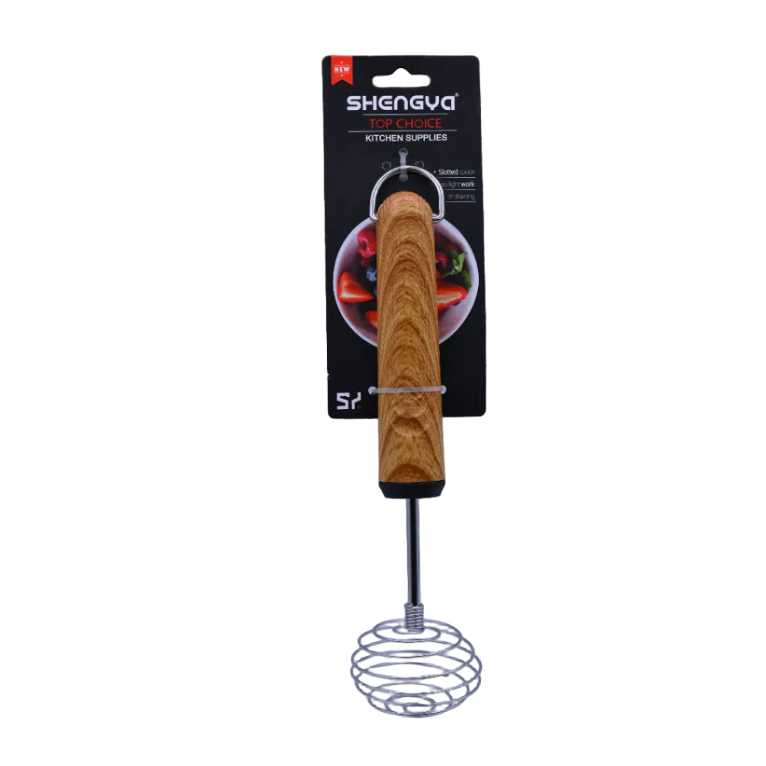 Shengya Stainless Steel Egg Beater with Wood Handle K1135T