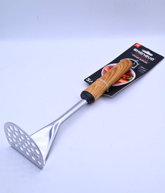 Shengya Stainless Steel Potato Masher with Wood Handle K0956T