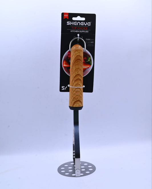 Shengya Stainless Steel Potato Masher with Wood Handle K1123T