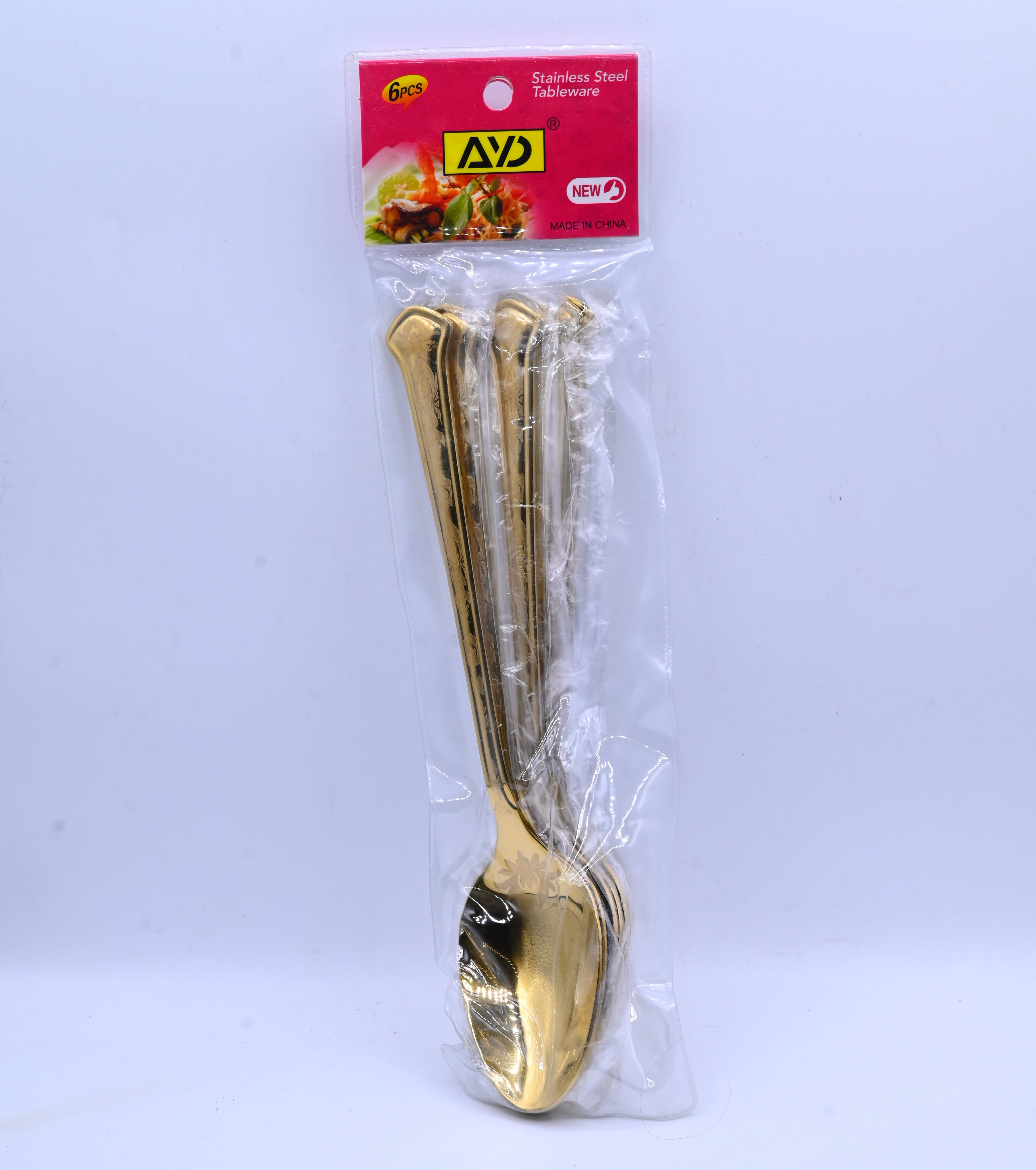 Ayd Golden Dinner Spoon Set 6 Pieces