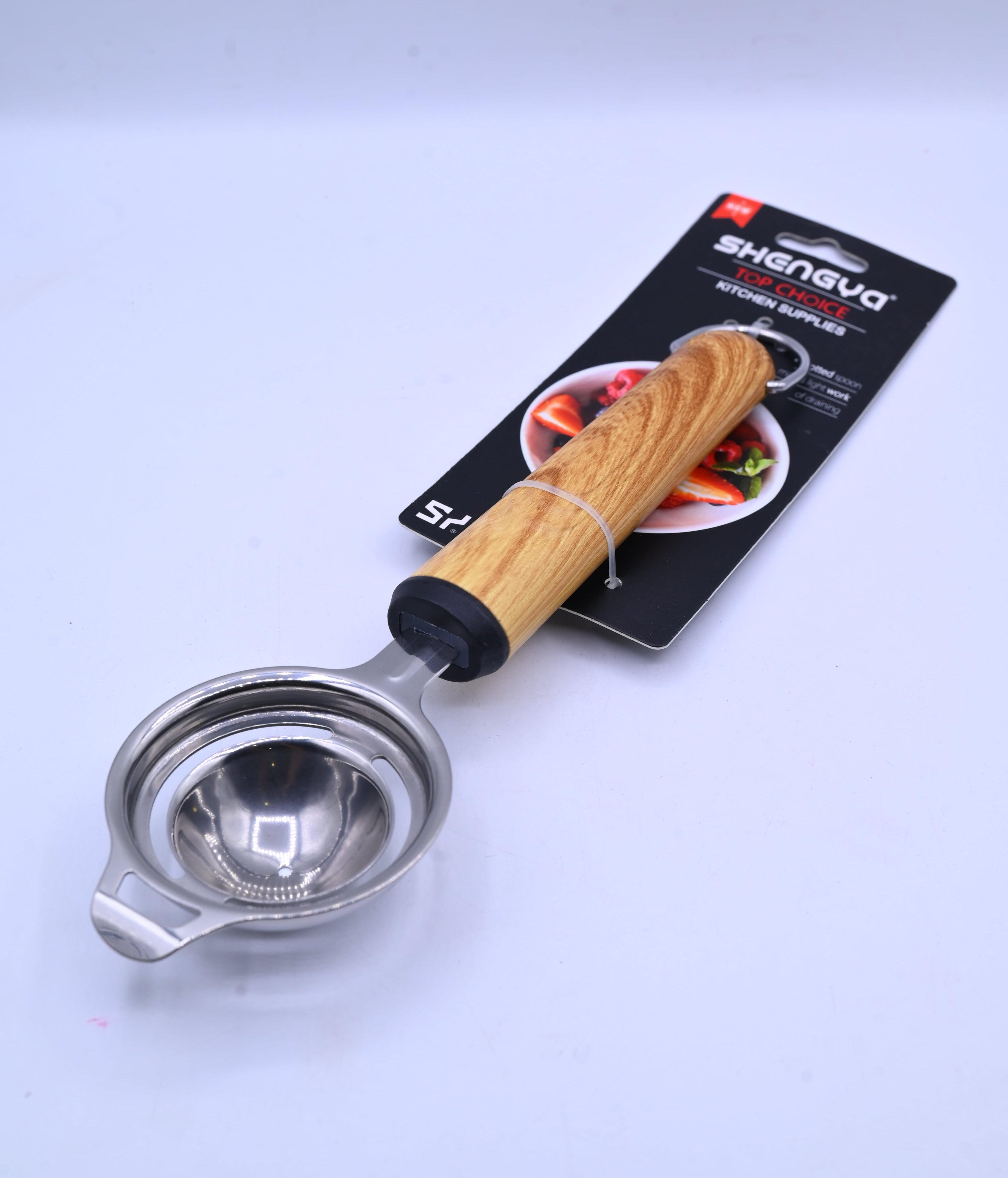 Shengya Stainless Steel Egg Separter with Wood Handle K6520T