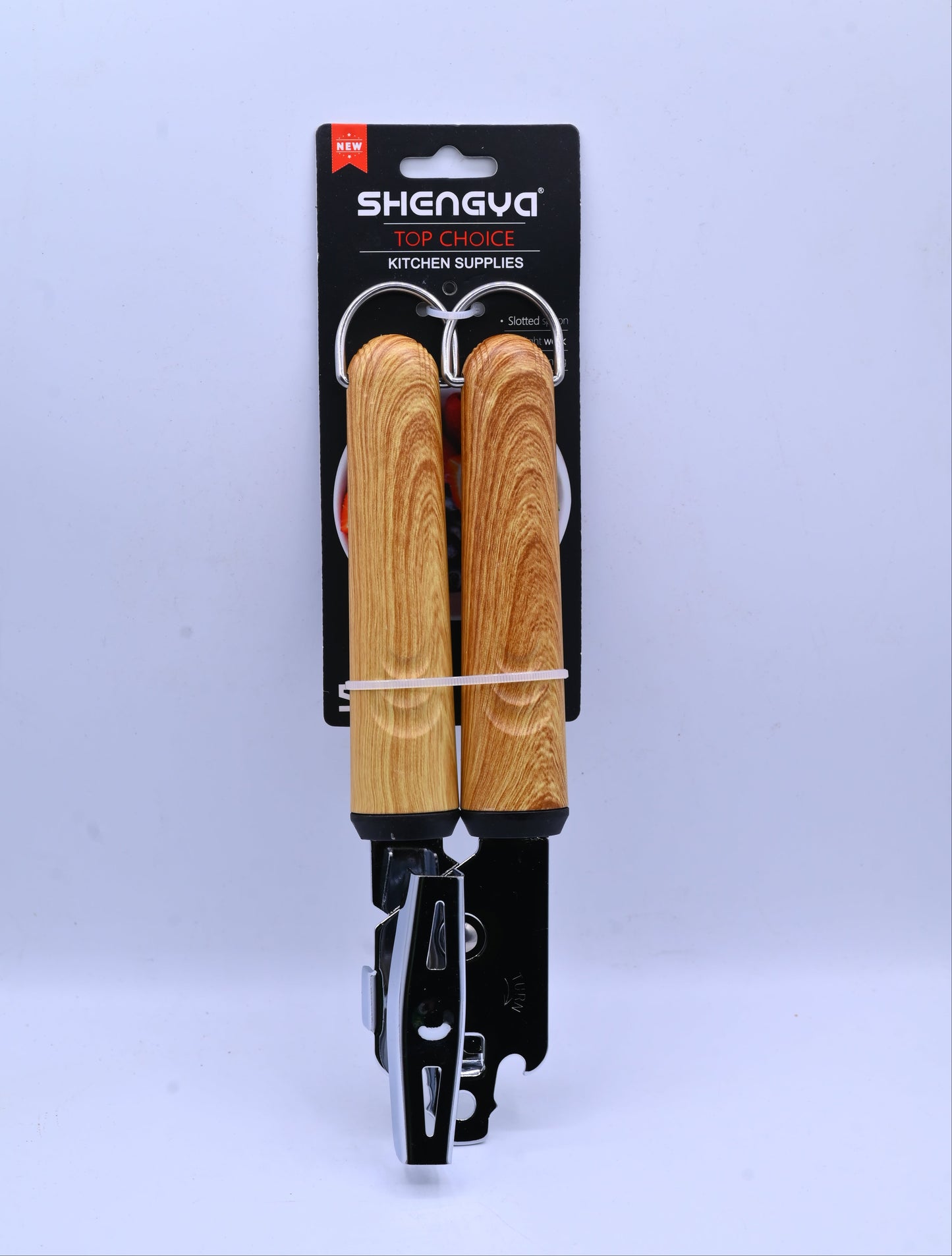 Shengya Stainless Steel Can Opener with Wood Handle K0941T