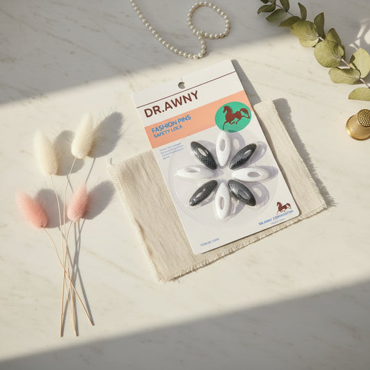 Scarf Pins Balck and White Pack of 8