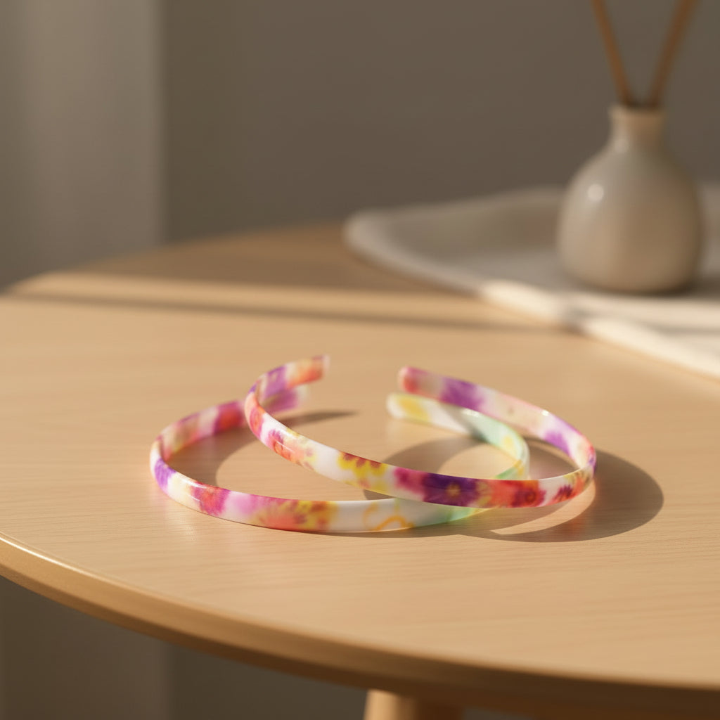 Slim Multicolor Hair Band Pack of 2