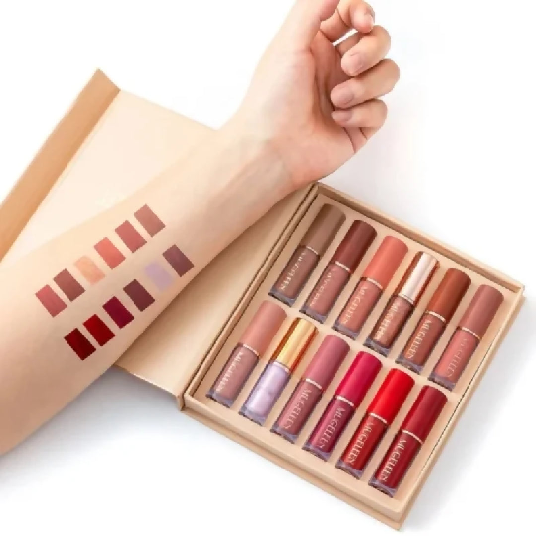 12 Pcs Mocallure Matte Liquid Lipstick Set High-Pigment Waterproof and Long-Lasting