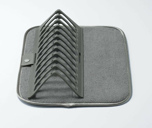New Dish Drying Rack With Absorbent Microfiber Mat