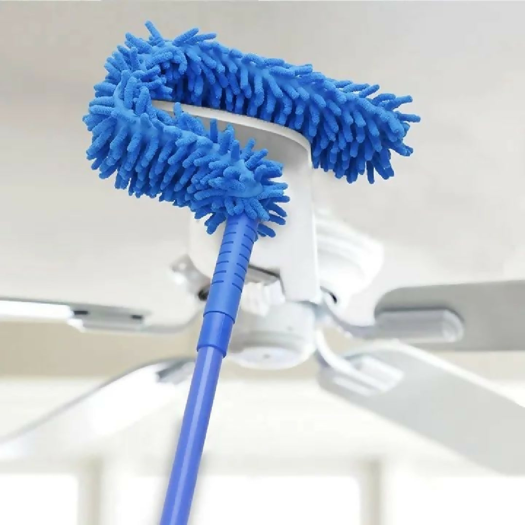Microfiber Fan Cleaning Duster Steel Body Flexible Fan mop for Quick and Easy Cleaning of Home Kitchen Car Ceiling and Fan Dusting Office Fan Cleaning Brush with Long Rod