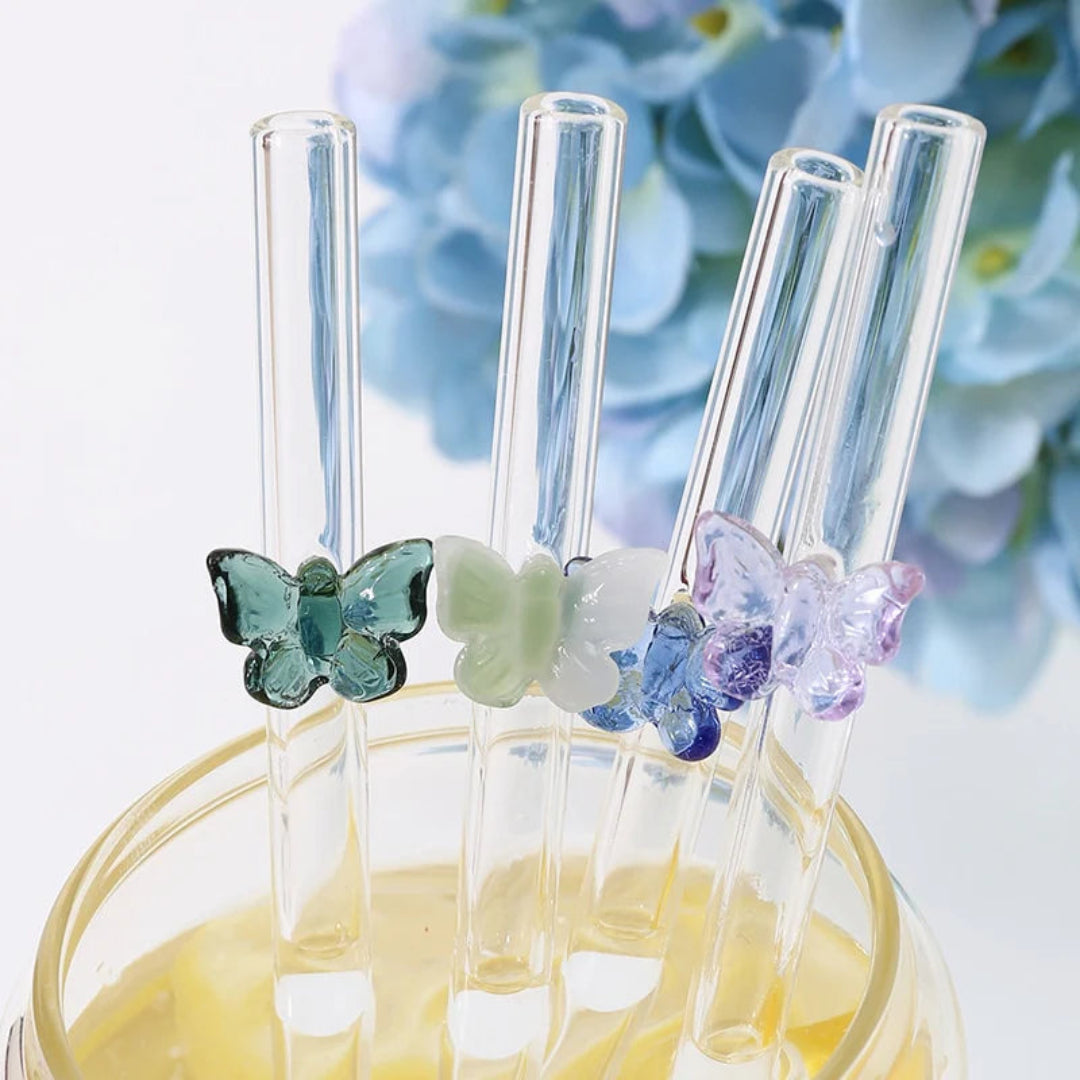 Glass Straws Butterfly 5P