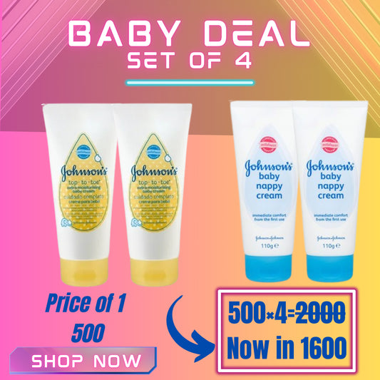 Set of 3 baby care creams baby moisturizer, nappy cream and hand cream