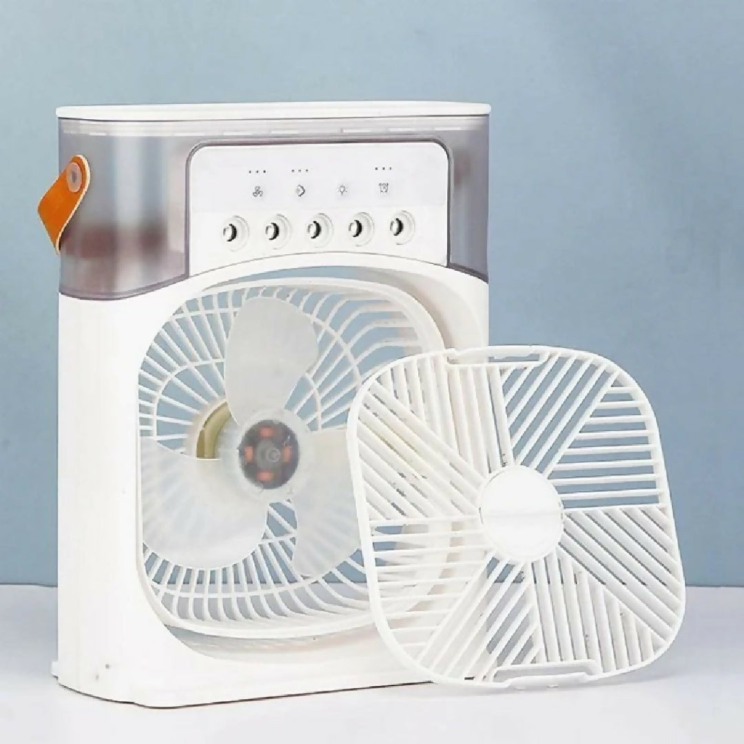 10 inch Portable Air Conditioner Fan Usb Electric Fan With Led Night Light Fine Mist Water And Humidifier Function Led Night Light Water Mist Mini Fan Cooler