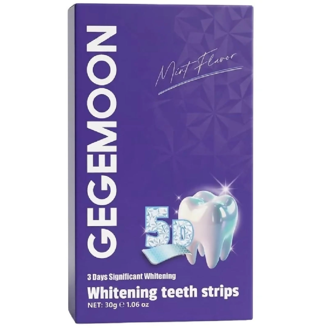 Gegemoon 5D Teeth Whitening Strips Professional 5 Day Whitening Kit Enamel Safe Teeth Whitening Strips Deep Stain Removal Mint Flavor 7 Pairs