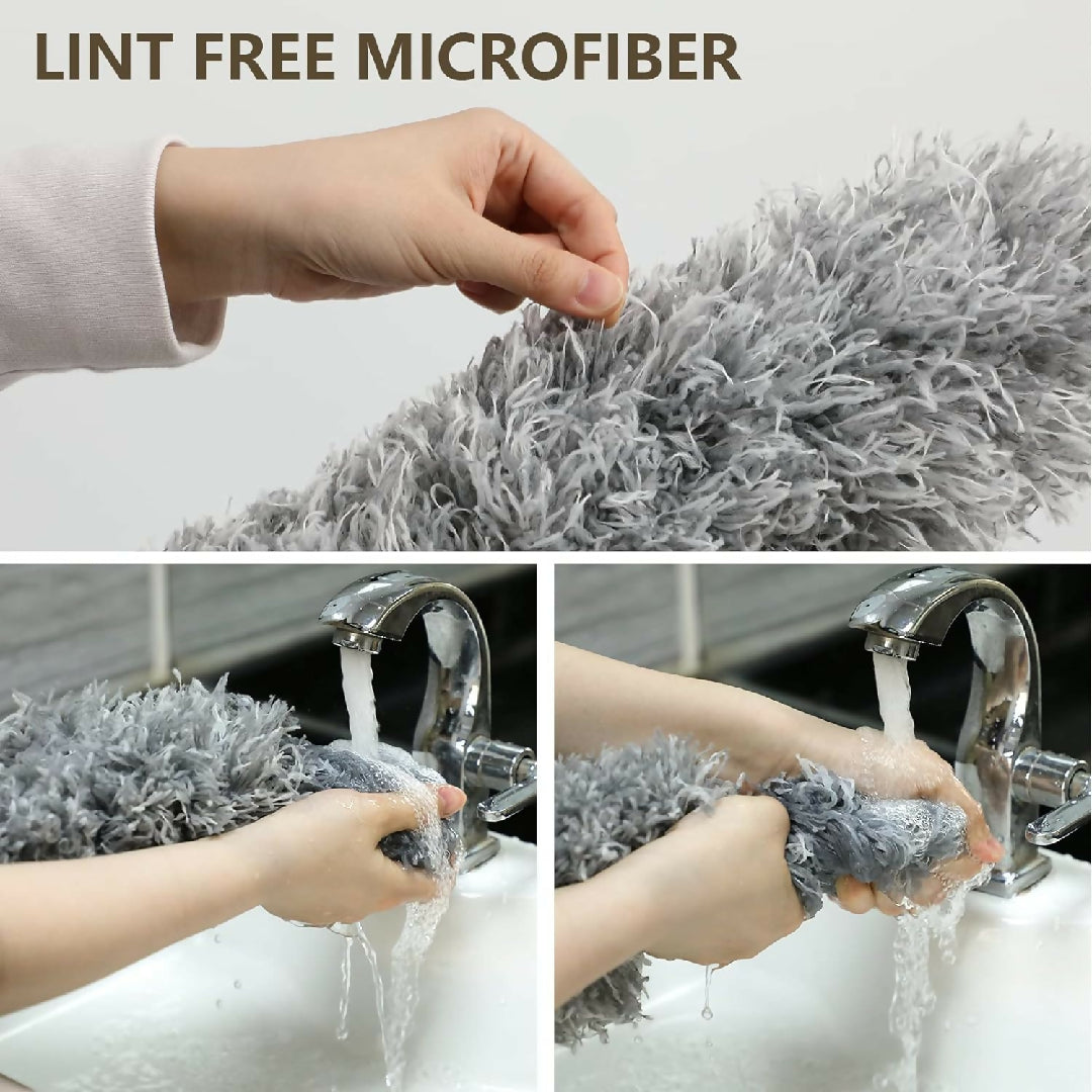Grey Flexible Microfiber Duster Bendable Long Reach Cleaning Brush for Home Office