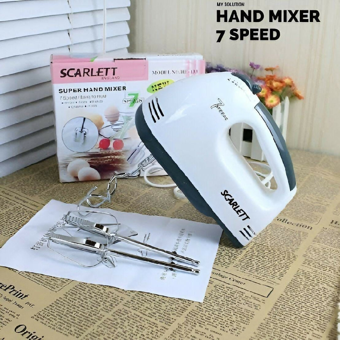 Scarlett 7 Speed Electric Hand Mixer Egg Beater 180W High Power Blender for Baking