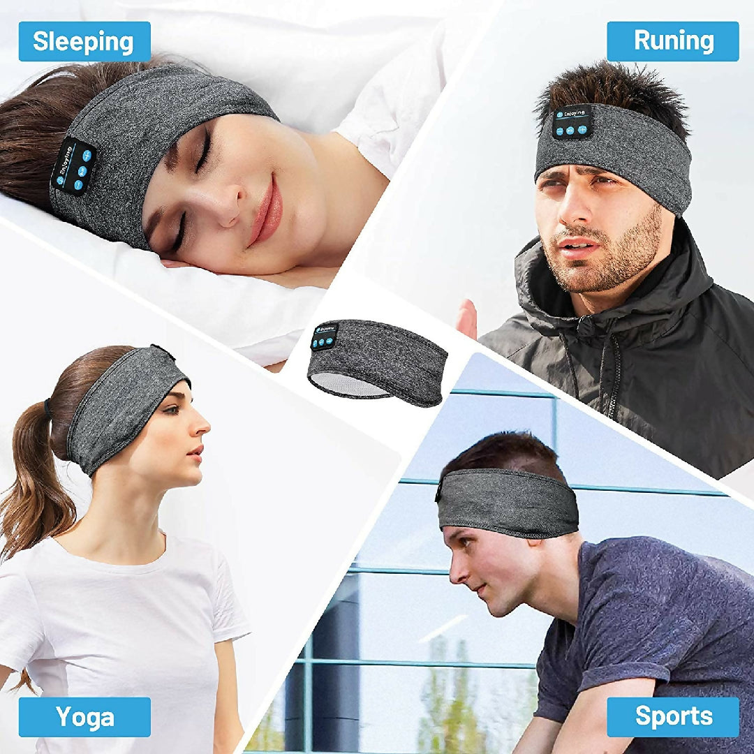 2 in 1 Sports Sleep Bluetooth Headband Wireless Music Headphones with Built in Mic Elastic Eye Mask for Workout Travel Relaxation
