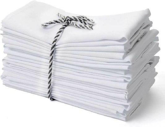 Cloth Dinner Table Napkin White Soft Absorbent Lightweight 100 percent Cotton