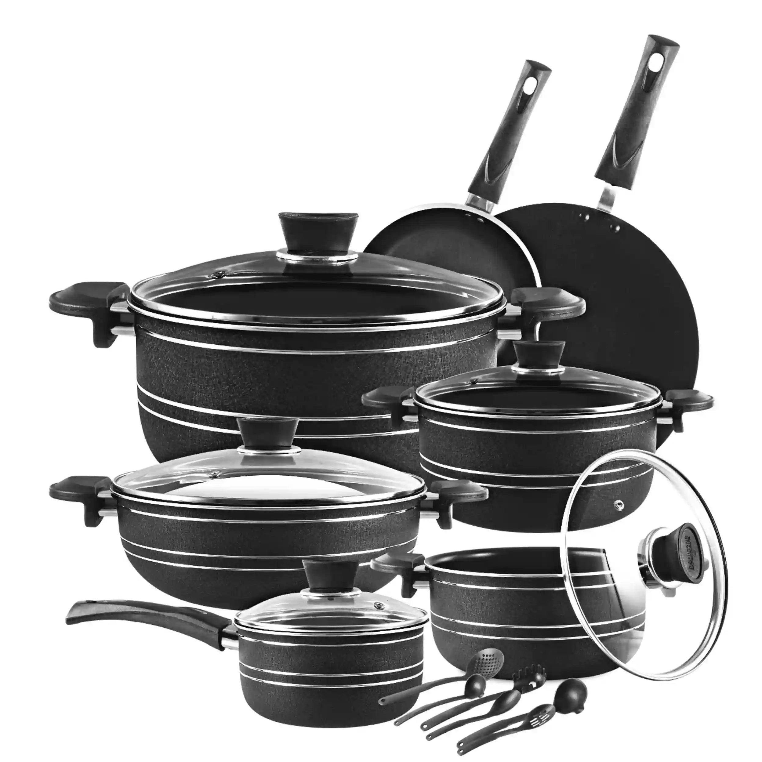 D 106 Non Stick Super Gift Set 18 PCS 3 Layers Marble Coated