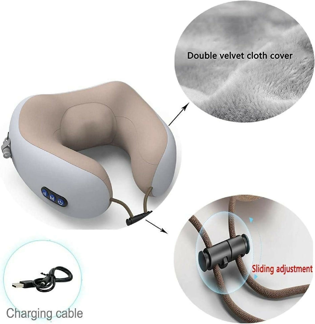 Rechargeable Neck Massager U-Shaped Pillow - Multifunctional Portable Shoulder - Cervical Relaxing Massage for Home Car Outdoor