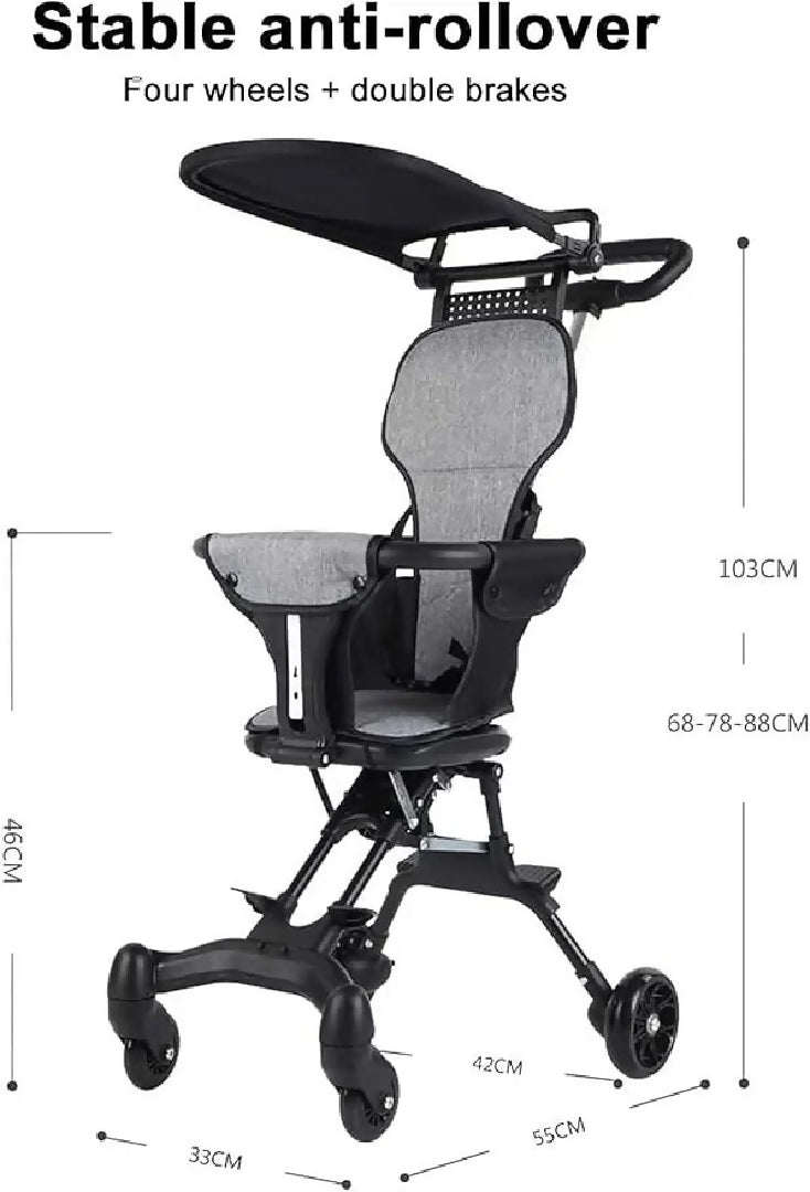Luxury Baby Tricycle Stroller with Sunshade 3 in 1
