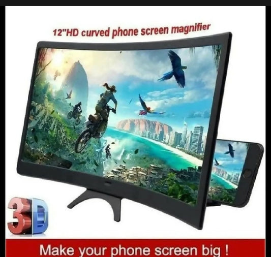 12 Inch HD Curved Mobile Screen Magnifier Foldable 3D Phone Screen Amplifier Universal Smartphone Stand