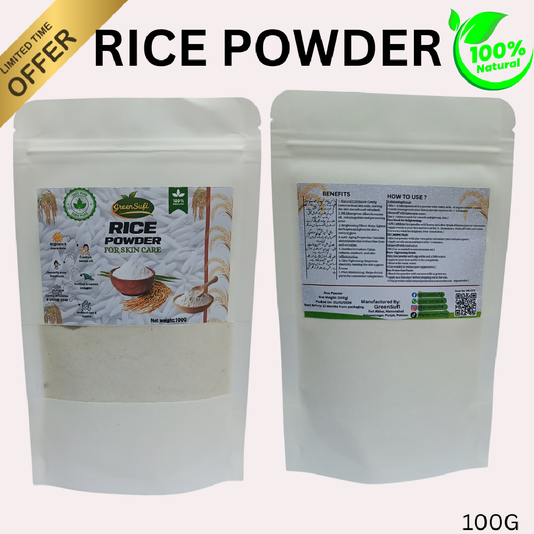 Organic Rice Powder 100g Natural Face Mask and Skin Exfoliator