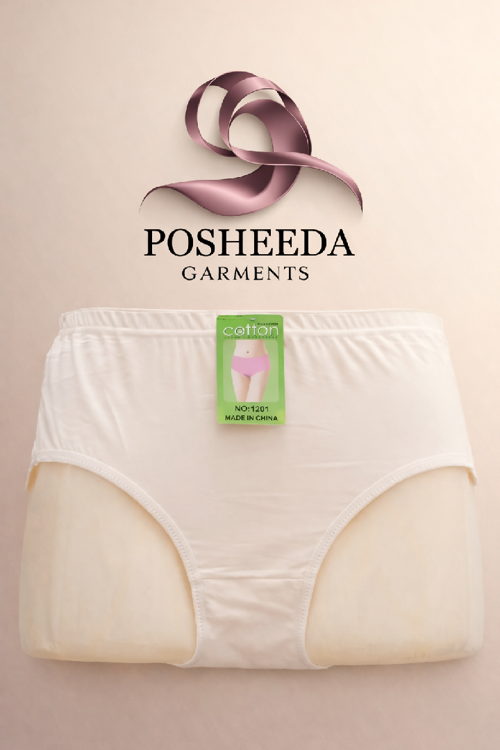 Posheeda Premium Cotton Brief Panty Full Coverage Cotton Underwear