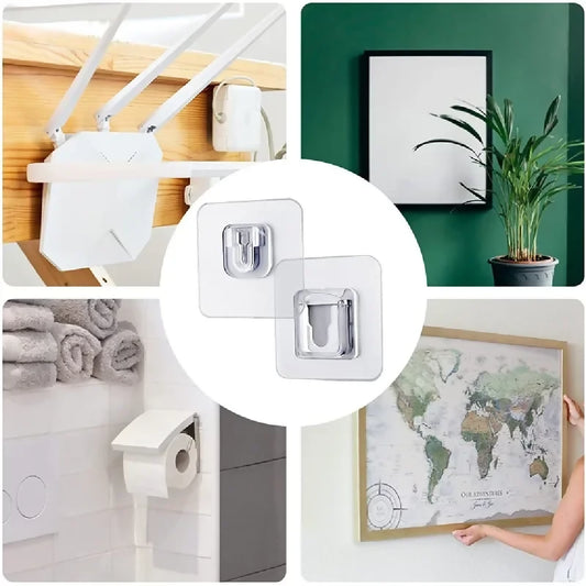 Pack Of 10 Double Sided Patch Hook Buckle Transparent Adhesive Wall Hooks
