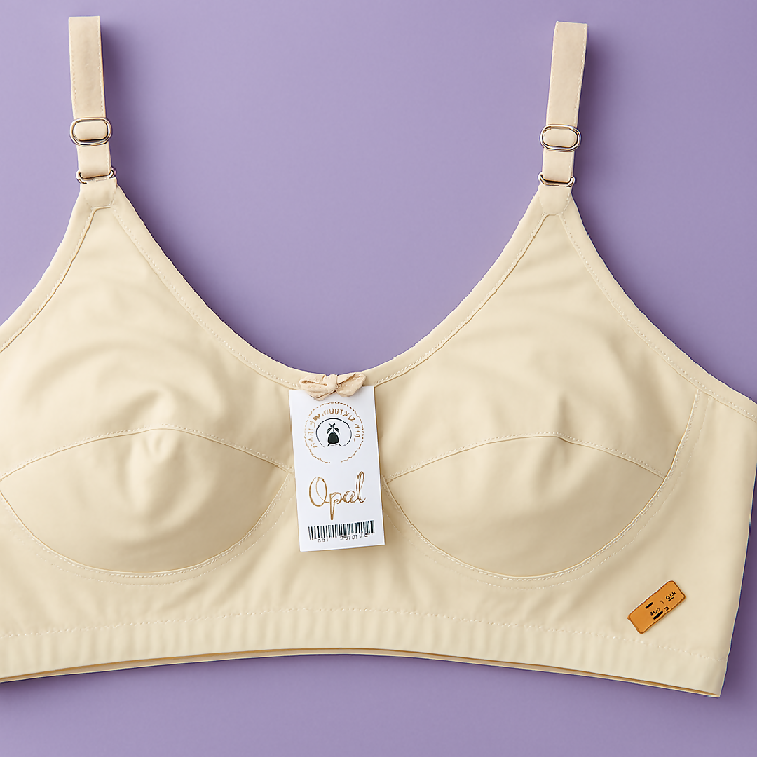 Jersey Soft Fabric Non-Padded Bra for Women - Plain Comfortable Lightweight Everyday Wear Lingerie in Beige - Available Sizes 32 to 42 - 32