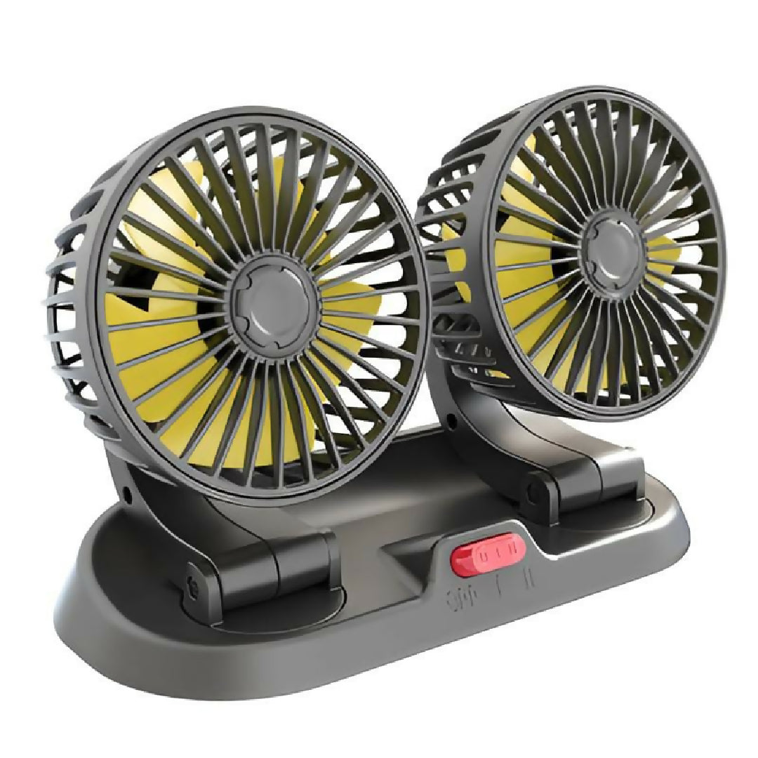 12v Car Dashboard cooling fan dual head fan 360 degree rotation Fan for Cars