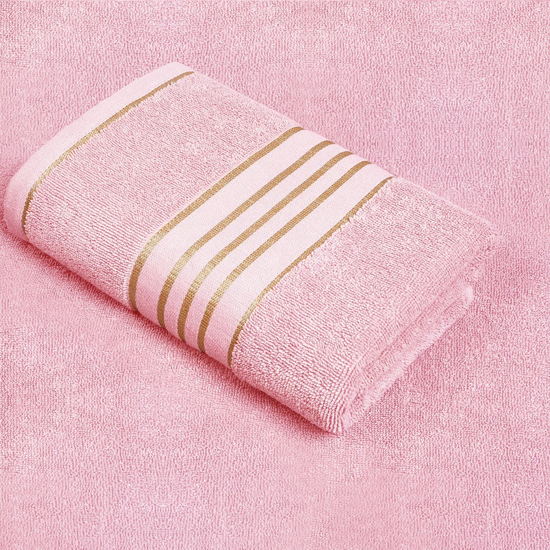 Combed Cotton Pink Towel Set