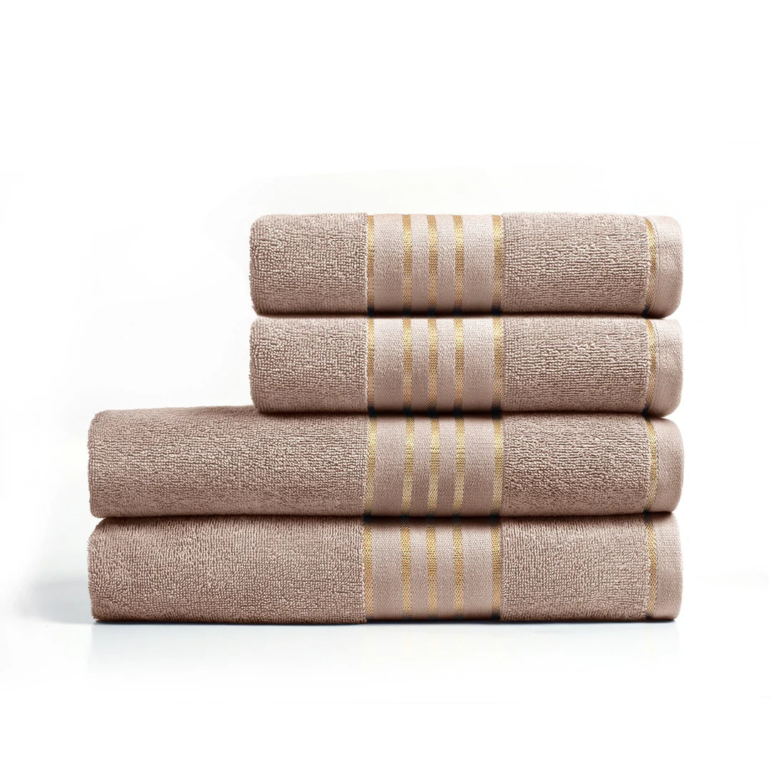Combed Cotton Beige Towel Set